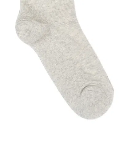 Msgm Logo-detail Socks In Gray
