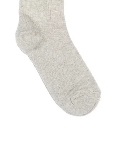 Msgm Logo Socks In Gray