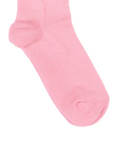 Msgm Striped Socks In Pink