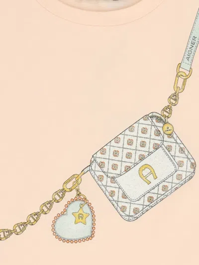 Aigner Front-graphic T-shirt In Pink