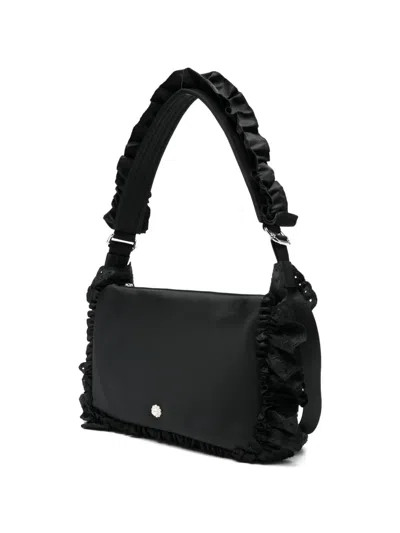 Simone Rocha Pillowcase Broderie Anglaise-trimmed Shell Shoulder Bag In Black