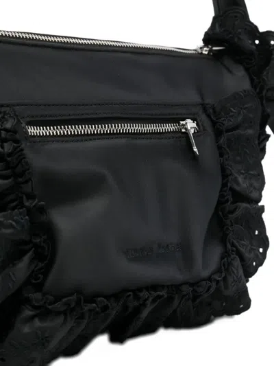 Simone Rocha Pillowcase Broderie Anglaise-trimmed Shell Shoulder Bag In Black