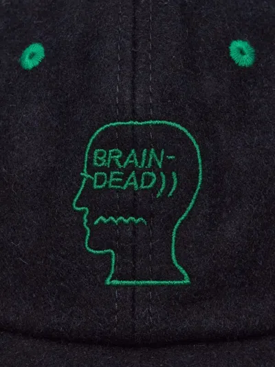 Brain Dead Batwing Logohead Flannel Hat In Gold
