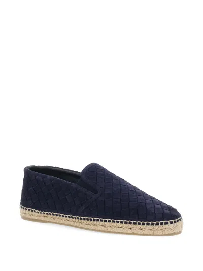 Castaã±er Java Blue Espadrillas With Contrasting Stitching And Pull-tab At The Heel In Suede Man In Blue