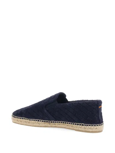 Castaã±er Java Blue Espadrillas With Contrasting Stitching And Pull-tab At The Heel In Suede Man In Blue
