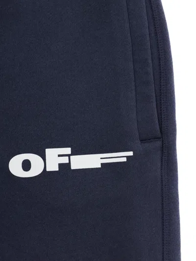 Off-white Drawstring Logo-print Track Pants In Blue