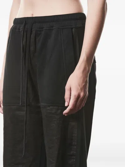 Thom Krom Drawstring Patch Cotton Trousers In Black