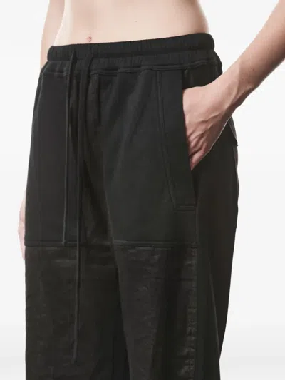 Thom Krom Drawstring Patch Cotton Trousers In Black