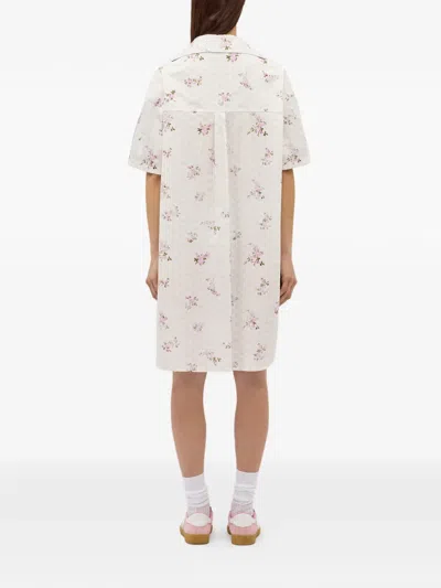 Msgm Floral Panel T-shirt Mini Dress In Black
