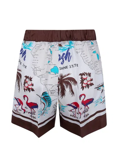 P.a.r.o.s.h Printed Elasticated Short In White