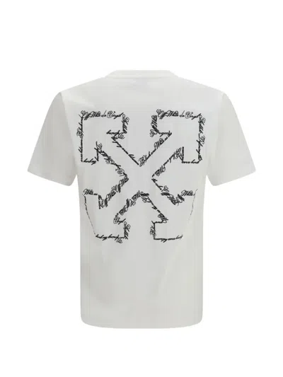 Off-white Script Arrow Cotton T-shirt In White