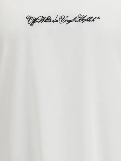 Off-white Script Arrow Cotton T-shirt In White
