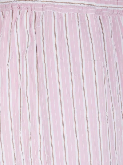 Nuur Striped Trousers With Elastic In Pink