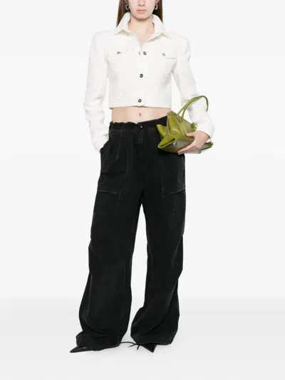 Blumarine Button Bouclé Jacket In White