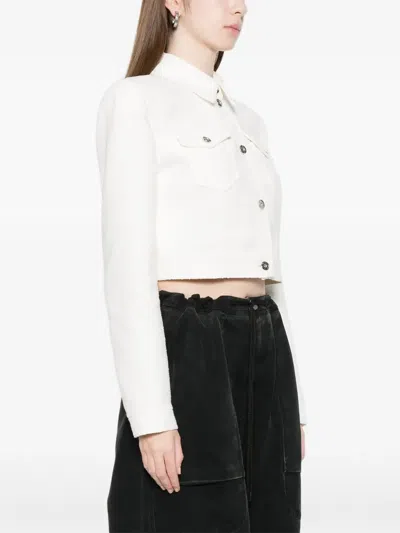 Blumarine Button Bouclé Jacket In White