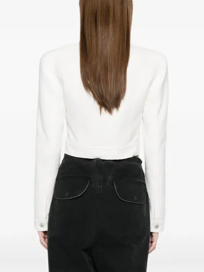 Blumarine Button Bouclé Jacket In White