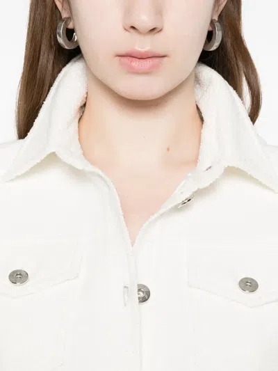 Blumarine Button Bouclé Jacket In White