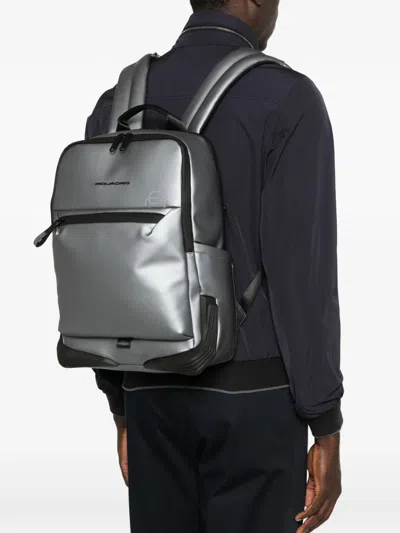 Piquadro Corner 2.0 Backpack In Silver