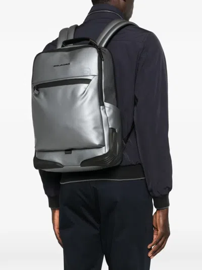 Piquadro Corner 2.0 Backpack In Silver