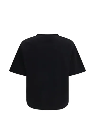 Off-white Black Oversized T-shirt With Contrasting Logo Lettering Print In Cotton Man