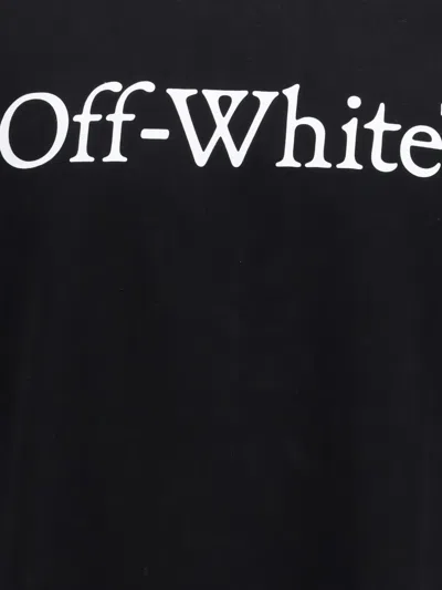 Off-white Black Oversized T-shirt With Contrasting Logo Lettering Print In Cotton Man