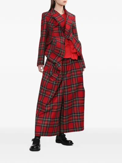 Comme Des Garçons Tartan-pattern Wool Blazer In Multi