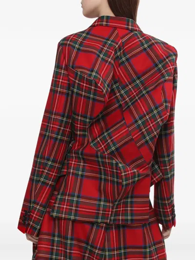 Comme Des Garçons Tartan-pattern Wool Blazer In Multi