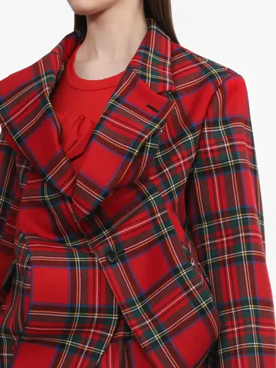 Comme Des Garçons Tartan-pattern Wool Blazer In Multi