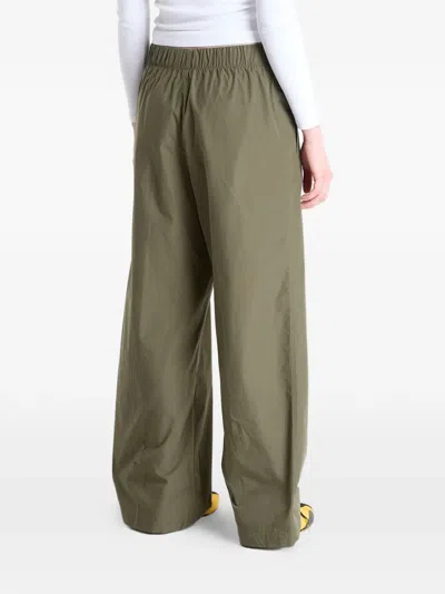 Calvin Klein Poplin Ewaist Pull O Elasticated Trousers In Green