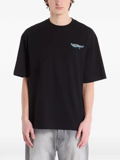 Off-white Off White Motif T-shirt In Black