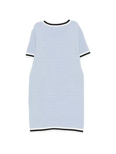 Balmain Button Dress In Blue