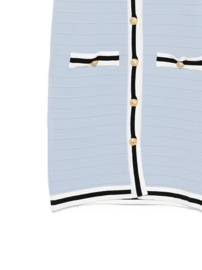 Balmain Button Dress In Blue