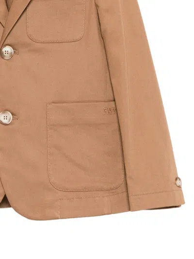 Fay Button Chest-pocket Jacket In Brown