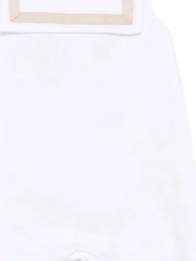 La Stupenderia Collared Dungaree In White