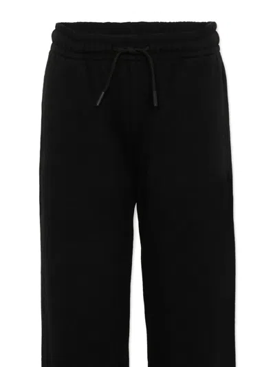 Msgm Track Logo Pants In Black