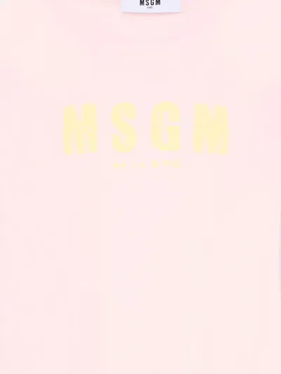 Msgm Logo T-shirt In Pink