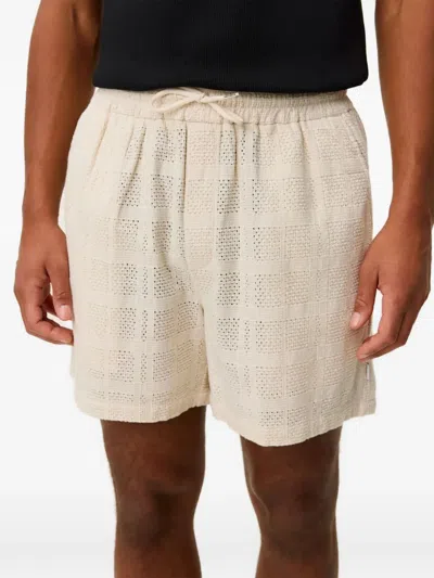 Les Deux Drawstring Open-work Deck Shorts In Neutral