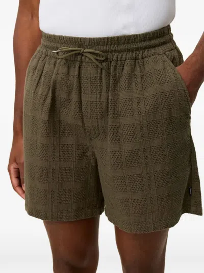Les Deux Drawstring Open-work Deck Shorts In Green