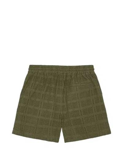 Les Deux Drawstring Open-work Deck Shorts In Green