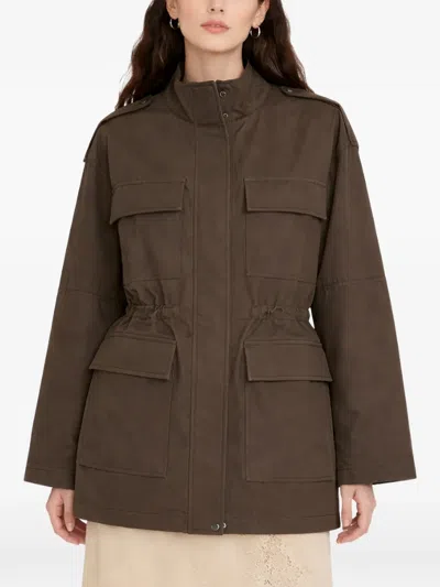 Semicouture Flap-pocket Jacket In Brown