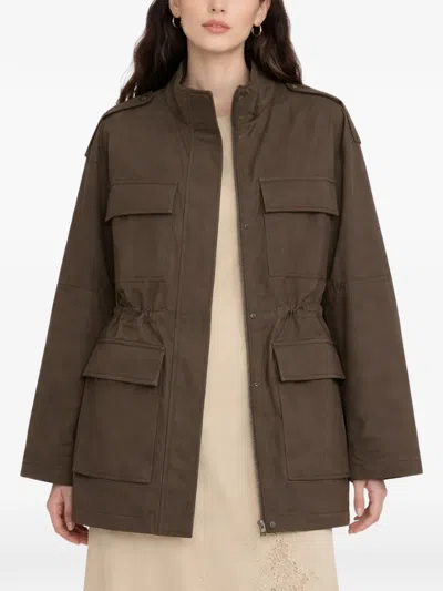 Semicouture Flap-pocket Jacket In Brown