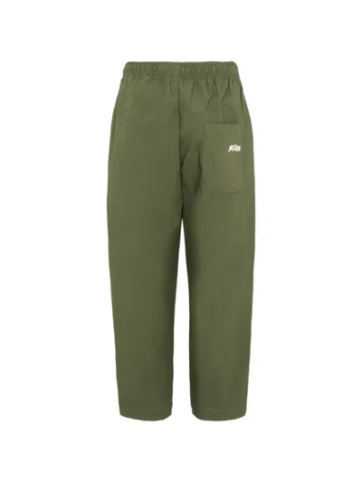 Msgm Drawstring Pocket Trousers In Green