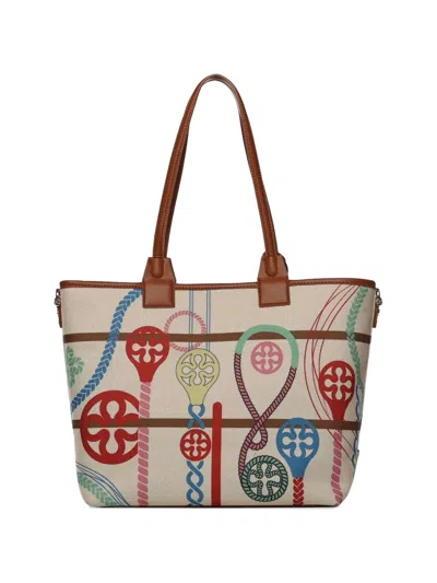 V73 Printed Tote Bag In Multi