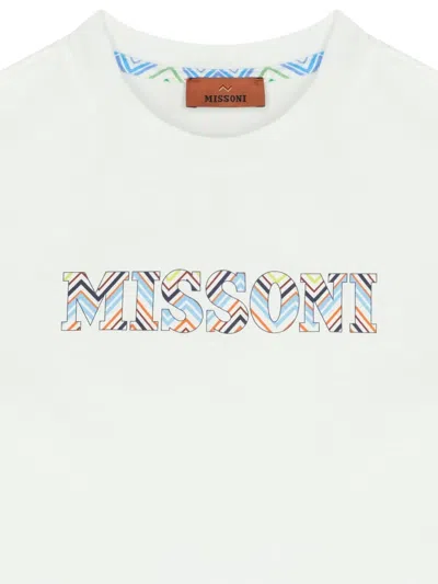 Missoni Patterned Logo T-shirt In White