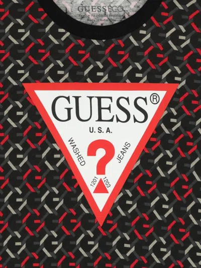 Guess Patterned T-shirt In Black