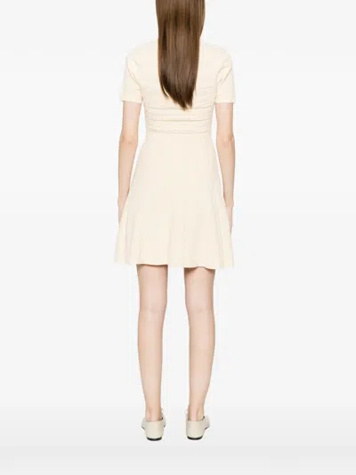 Sandro Button Knitted Mini Dress In Neutral
