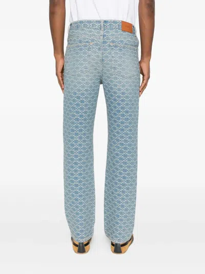 Sandro Square-pattern Jeans In Blue