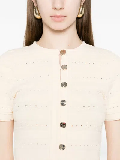 Sandro Button Knitted Mini Dress In Neutral