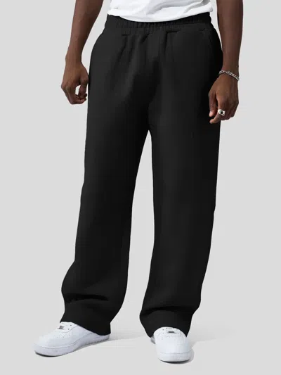 Fioboc Cozyspacer Fall Drawstring Wide Leg Pants Curved Design In Black