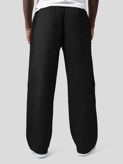 Fioboc Cozyspacer Fall Drawstring Wide Leg Pants Curved Design In Black